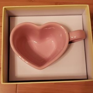 Le creuset pink heart mug and saucer